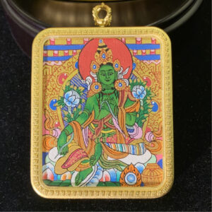 Green Tara Miniature Thangka Shrine