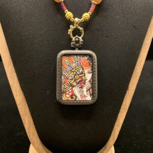 Palden Lhamo "Past & Present Life" Hand-painted Thangka Pendant - 24k Gold Transformation Jewelry