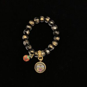 Lhalu Shiji Sacred Ash Bracelet - "Golden Nebula" Wealth & Protection Thangka Charm Jewelry
