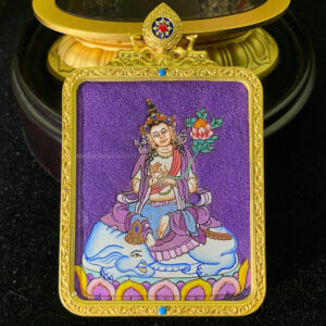 Mahasthamaprapta: Hand-painted Miniature Thangka Shrine
