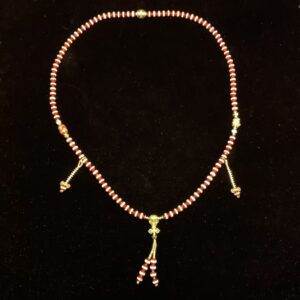 "Vibrant Healing" 108 Necklace - Red Flesh Line-Dzi Medicine Buddha Beads with Sacred Tiger-Tooth Dzi & Vajra Accents