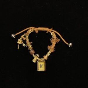 Yellow Jambhala Wealth Bracelet - Hand-Painted Thangka & Sacred Seed Syllable Woven Jewelry