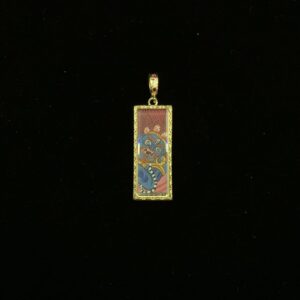 Six-Armed Mahakala Pendant - 10x30mm Micro-Thangka "Divine Defender" Artisan Jewelry