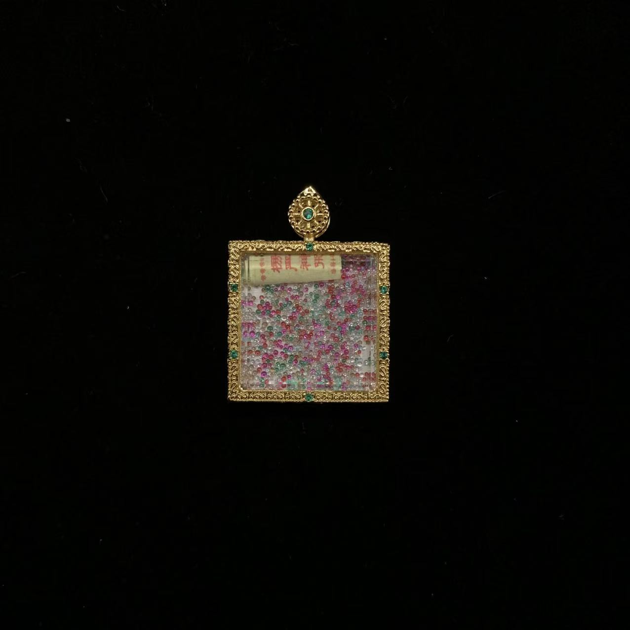 Mystical Fox Spirit Thangka Pendant - Hand-Painted "Divine Grace" Sacred Jewelry with Filigree Frame - Image 3